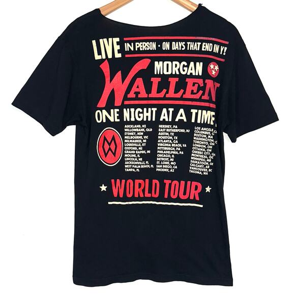 Morgan Wallen One Night At A Time World Tour T-Shirt Size Medium *Altered* - Picture 5 of 9